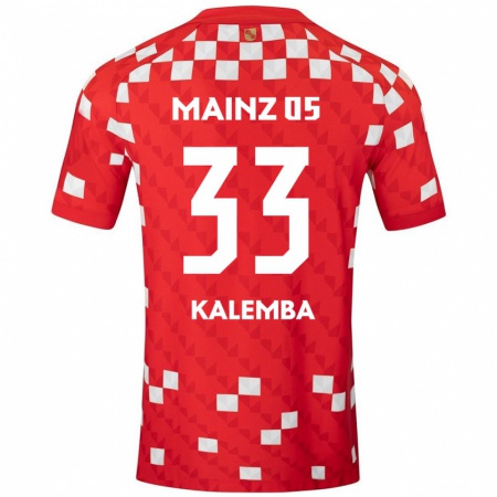 Kandiny Hombre Camiseta Marcel Kalemba #33 Blanco Rojo 1ª Equipación 2024/25 La Camisa Chile