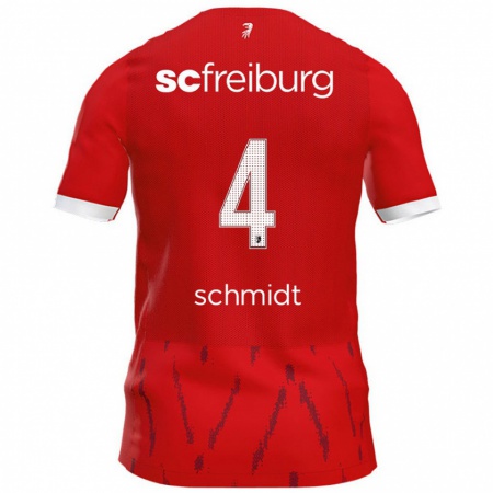 Kandiny Hombre Camiseta Kenneth Schmidt #4 Rojo 1ª Equipación 2024/25 La Camisa Chile