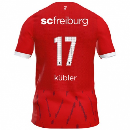 Kandiny Hombre Camiseta Lukas Kübler #17 Rojo 1ª Equipación 2024/25 La Camisa Chile