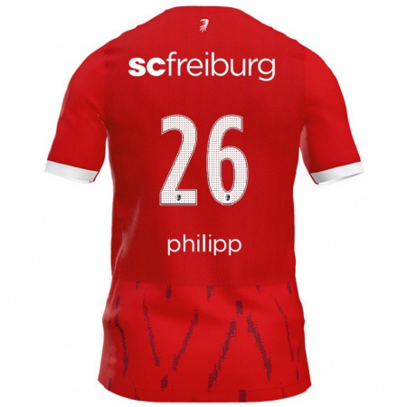 Kandiny Hombre Camiseta Maximilian Philipp #26 Rojo 1ª Equipación 2024/25 La Camisa Chile