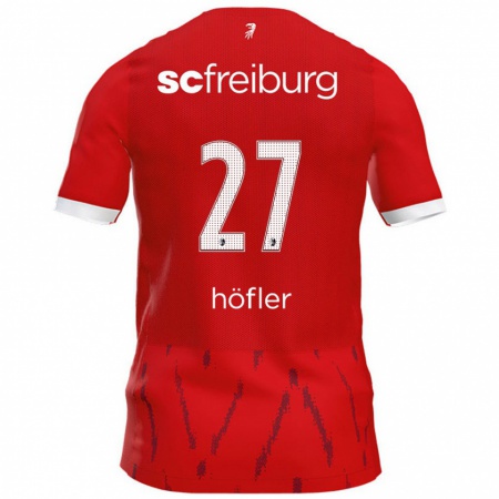 Kandiny Hombre Camiseta Nicolas Höfler #27 Rojo 1ª Equipación 2024/25 La Camisa Chile