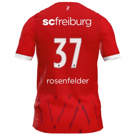 Kandiny Hombre Camiseta Max Rosenfelder #37 Rojo 1ª Equipación 2024/25 La Camisa Chile