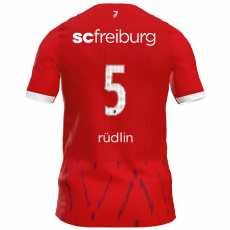 Kandiny Hombre Camiseta Fabian Rüdlin #5 Rojo 1ª Equipación 2024/25 La Camisa Chile