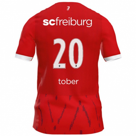 Kandiny Hombre Camiseta Louis Tober #20 Rojo 1ª Equipación 2024/25 La Camisa Chile