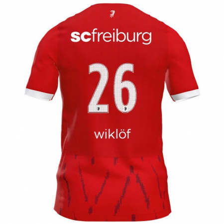 Kandiny Hombre Camiseta Oscar Wiklöf #26 Rojo 1ª Equipación 2024/25 La Camisa Chile