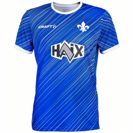 Kandiny Hombre Camiseta Emil Hagemann #23 Azul Blanco 1ª Equipación 2024/25 La Camisa Chile