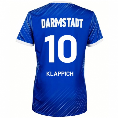 Kandiny Hombre Camiseta Luis Klappich #10 Azul Blanco 1ª Equipación 2024/25 La Camisa Chile