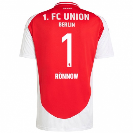 Kandiny Hombre Camiseta Frederik Rönnow #1 Rojo Blanco 1ª Equipación 2024/25 La Camisa Chile