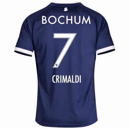 Kandiny Hombre Camiseta Alessandro Crimaldi #7 Azul Oscuro 1ª Equipación 2024/25 La Camisa Chile