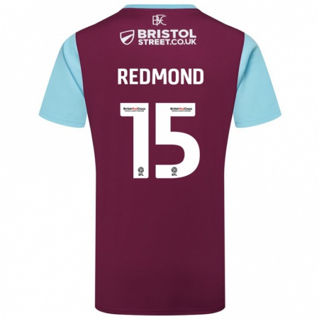 Kandiny Hombre Camiseta Nathan Redmond #15 Borgoña Azul Cielo 1ª Equipación 2024/25 La Camisa Chile