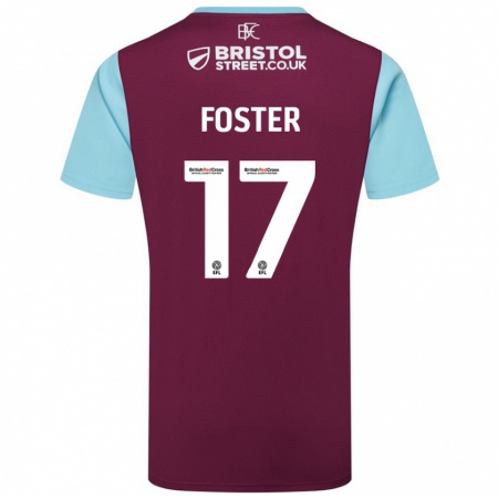 Kandiny Hombre Camiseta Lyle Foster #17 Borgoña Azul Cielo 1ª Equipación 2024/25 La Camisa Chile