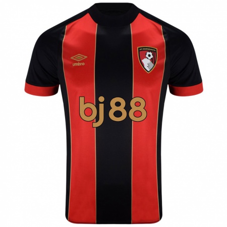 Kandiny Hombre Camiseta Ben Winterburn #0 Rojo Negro 1ª Equipación 2024/25 La Camisa Chile