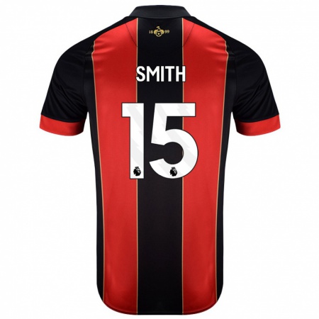 Kandiny Hombre Camiseta Adam Smith #15 Rojo Negro 1ª Equipación 2024/25 La Camisa Chile