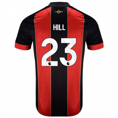 Kandiny Hombre Camiseta James Hill #23 Rojo Negro 1ª Equipación 2024/25 La Camisa Chile