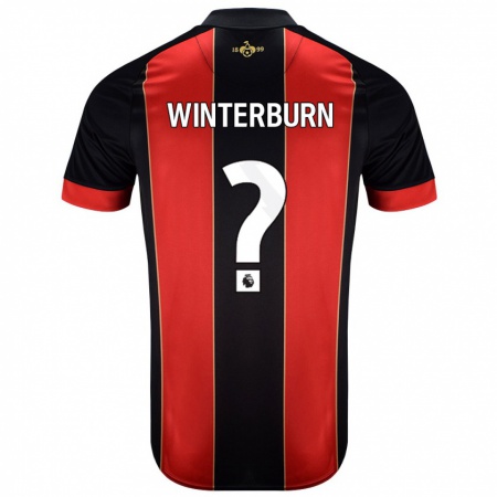 Kandiny Hombre Camiseta Ben Winterburn #0 Rojo Negro 1ª Equipación 2024/25 La Camisa Chile