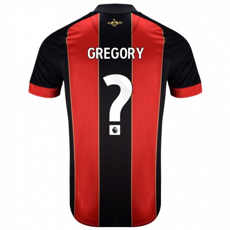 Kandiny Hombre Camiseta Karlos Gregory #0 Rojo Negro 1ª Equipación 2024/25 La Camisa Chile