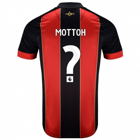 Kandiny Hombre Camiseta Koby Mottoh #0 Rojo Negro 1ª Equipación 2024/25 La Camisa Chile