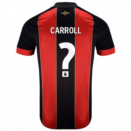 Kandiny Hombre Camiseta Ryan Carroll #0 Rojo Negro 1ª Equipación 2024/25 La Camisa Chile