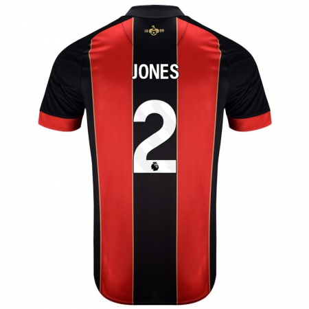 Kandiny Hombre Camiseta Abby Jones #2 Rojo Negro 1ª Equipación 2024/25 La Camisa Chile