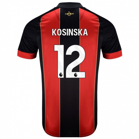 Kandiny Hombre Camiseta Daniela Kosinska #12 Rojo Negro 1ª Equipación 2024/25 La Camisa Chile