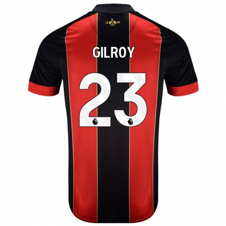 Kandiny Hombre Camiseta Chloe Gilroy #23 Rojo Negro 1ª Equipación 2024/25 La Camisa Chile