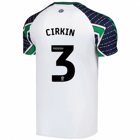 Kandiny Hombre Camiseta Dennis Cirkin #3 Blanco 2ª Equipación 2024/25 La Camisa Chile