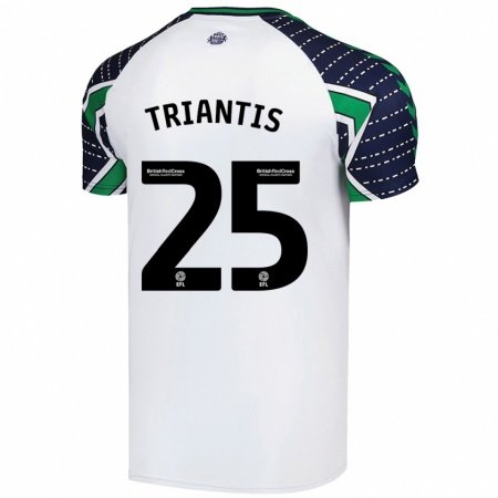 Kandiny Hombre Camiseta Nectarios Triantis #25 Blanco 2ª Equipación 2024/25 La Camisa Chile