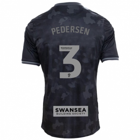 Kandiny Hombre Camiseta Kristian Pedersen #3 Negro 2ª Equipación 2024/25 La Camisa Chile