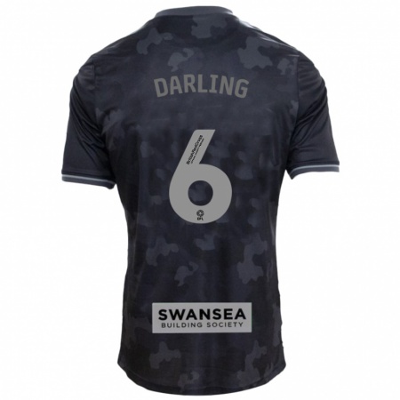 Kandiny Hombre Camiseta Harry Darling #6 Negro 2ª Equipación 2024/25 La Camisa Chile