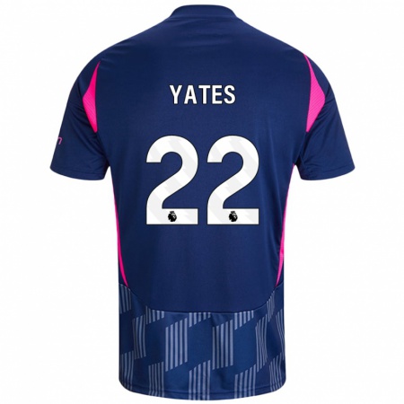 Kandiny Hombre Camiseta Ryan Yates #22 Azul Real Rosa 2ª Equipación 2024/25 La Camisa Chile