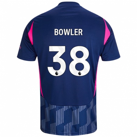 Kandiny Hombre Camiseta Josh Bowler #38 Azul Real Rosa 2ª Equipación 2024/25 La Camisa Chile