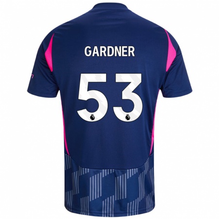 Kandiny Hombre Camiseta Joe Gardner #53 Azul Real Rosa 2ª Equipación 2024/25 La Camisa Chile