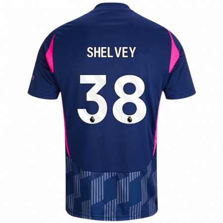 Kandiny Hombre Camiseta George Shelvey #38 Azul Real Rosa 2ª Equipación 2024/25 La Camisa Chile