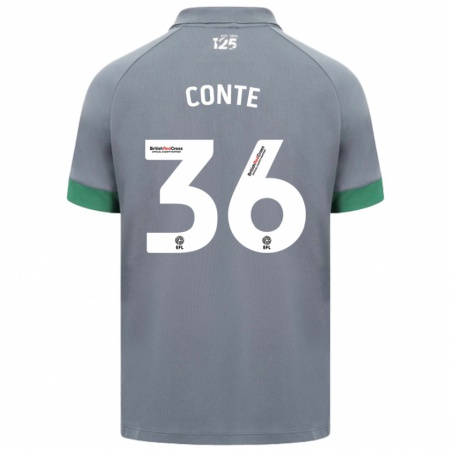 Kandiny Hombre Camiseta Raheem Conte #36 Gris Oscuro 2ª Equipación 2024/25 La Camisa Chile