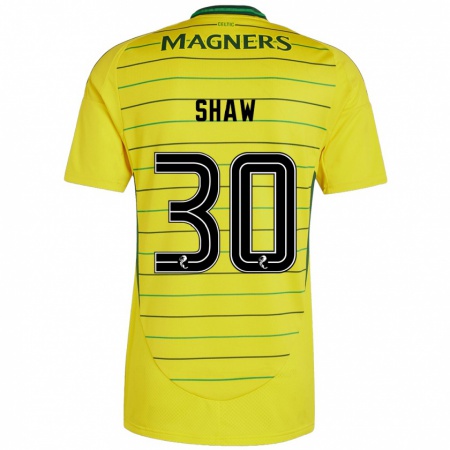 Kandiny Hombre Camiseta Liam Shaw #30 Amarillo 2ª Equipación 2024/25 La Camisa Chile