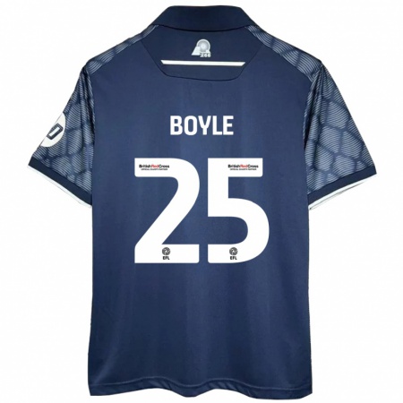 Kandiny Hombre Camiseta Will Boyle #25 Negro 2ª Equipación 2024/25 La Camisa Chile