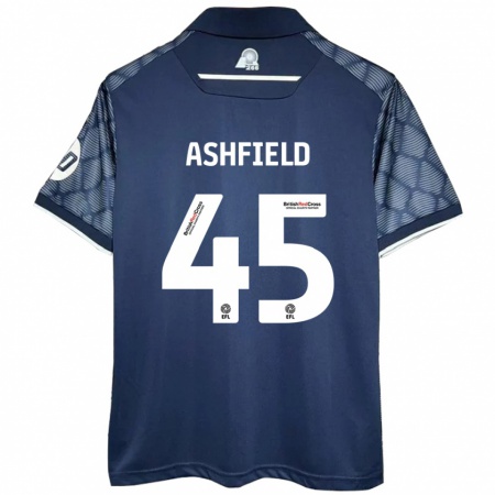 Kandiny Hombre Camiseta Harry Ashfield #45 Negro 2ª Equipación 2024/25 La Camisa Chile