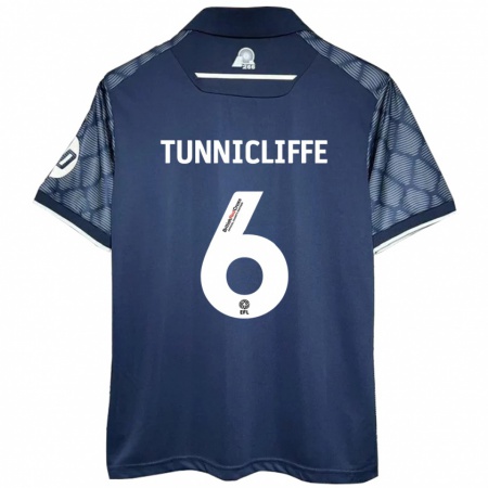 Kandiny Hombre Camiseta Jordan Tunnicliffe #6 Negro 2ª Equipación 2024/25 La Camisa Chile