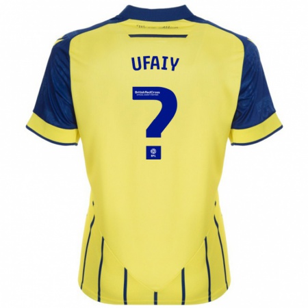 Kandiny Hombre Camiseta Kevin Ufaiy #0 Amarillo Azul 2ª Equipación 2024/25 La Camisa Chile