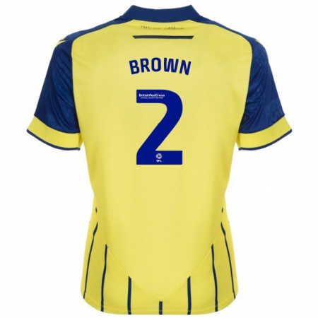 Kandiny Hombre Camiseta Ashlee Brown #2 Amarillo Azul 2ª Equipación 2024/25 La Camisa Chile