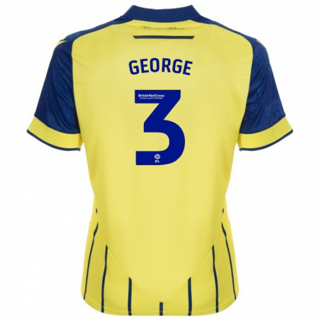 Kandiny Hombre Camiseta Hannah George #3 Amarillo Azul 2ª Equipación 2024/25 La Camisa Chile