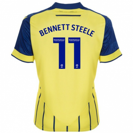 Kandiny Hombre Camiseta Lizzie Bennett-Steele #11 Amarillo Azul 2ª Equipación 2024/25 La Camisa Chile