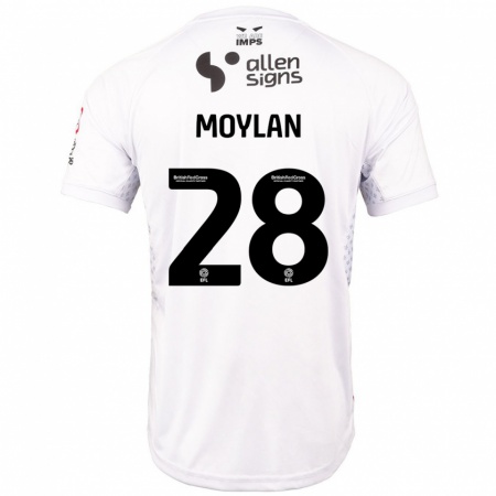 Kandiny Hombre Camiseta Jack Moylan #28 Rojo Blanco 2ª Equipación 2024/25 La Camisa Chile