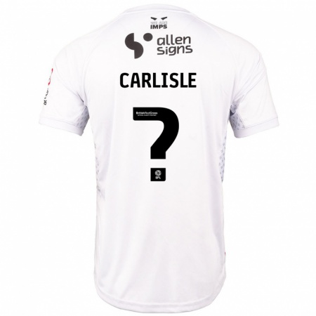 Kandiny Hombre Camiseta Charlie Carlisle #0 Rojo Blanco 2ª Equipación 2024/25 La Camisa Chile