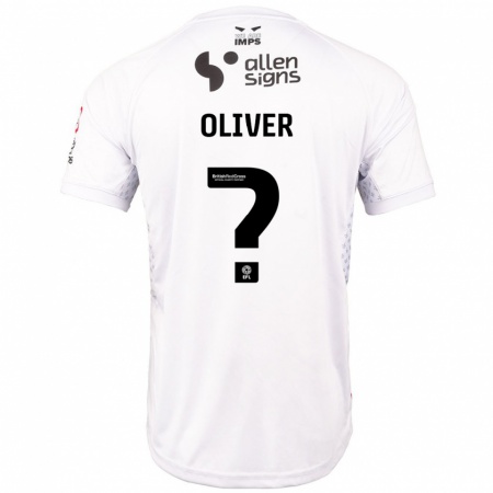 Kandiny Hombre Camiseta Denny Oliver #0 Rojo Blanco 2ª Equipación 2024/25 La Camisa Chile