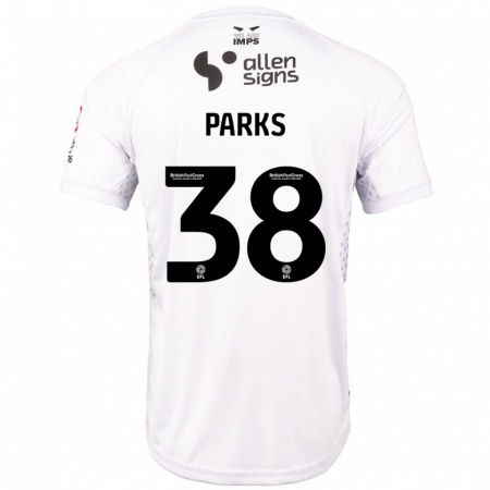 Kandiny Hombre Camiseta Charlie Parks #38 Rojo Blanco 2ª Equipación 2024/25 La Camisa Chile