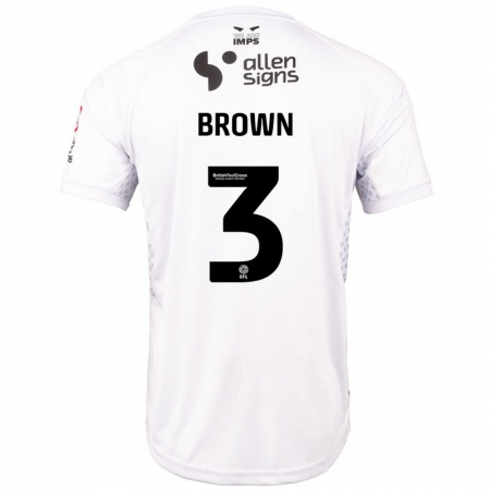 Kandiny Hombre Camiseta Jaden Brown #3 Rojo Blanco 2ª Equipación 2024/25 La Camisa Chile