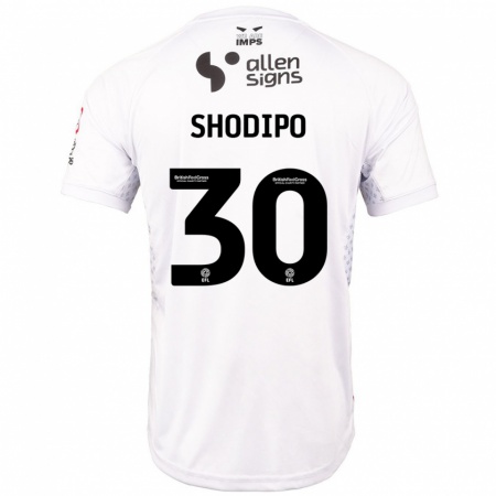 Kandiny Hombre Camiseta Olamide Shodipo #30 Rojo Blanco 2ª Equipación 2024/25 La Camisa Chile