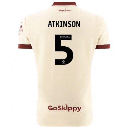 Kandiny Hombre Camiseta Rob Atkinson #5 Crema Blanco 2ª Equipación 2024/25 La Camisa Chile