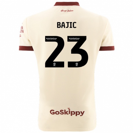 Kandiny Hombre Camiseta Stefan Bajic #23 Crema Blanco 2ª Equipación 2024/25 La Camisa Chile